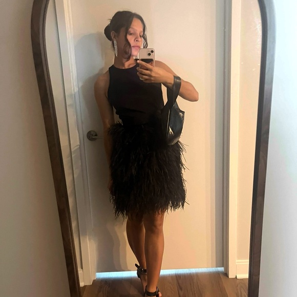Milly Blair Ostrich Feather Cocktail Dress size 0 - Picture 15 of 15